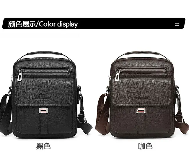 Men's Waterproof Crossbody Bag Pebbled Leather One-Piece — feature 8