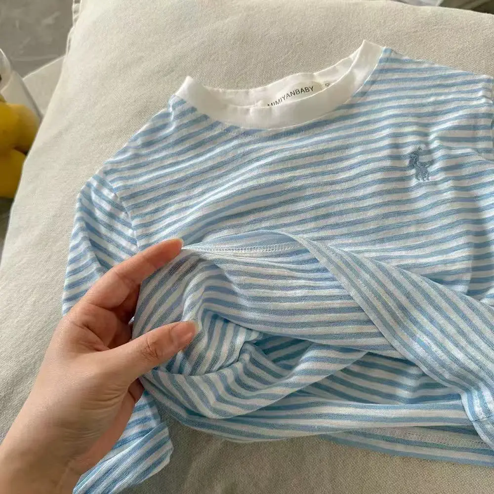 Children Striped Long Sleeve T-Shirt Cotton Baby Summer Wear