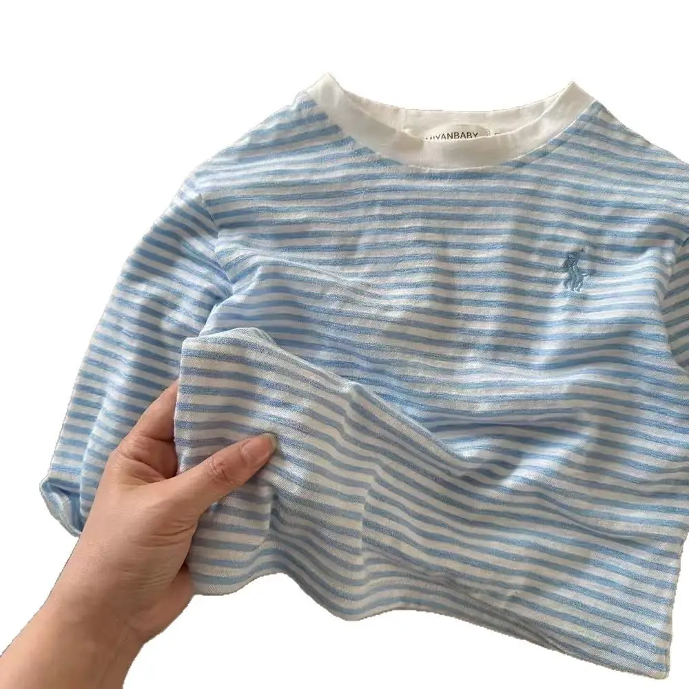 Children Striped Long Sleeve T-Shirt Cotton Baby Summer Wear