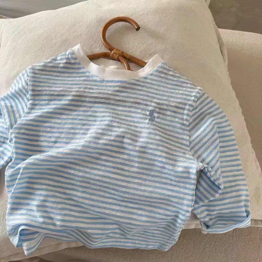 Children Striped Long Sleeve T-Shirt Cotton Baby Summer Wear — feature 7