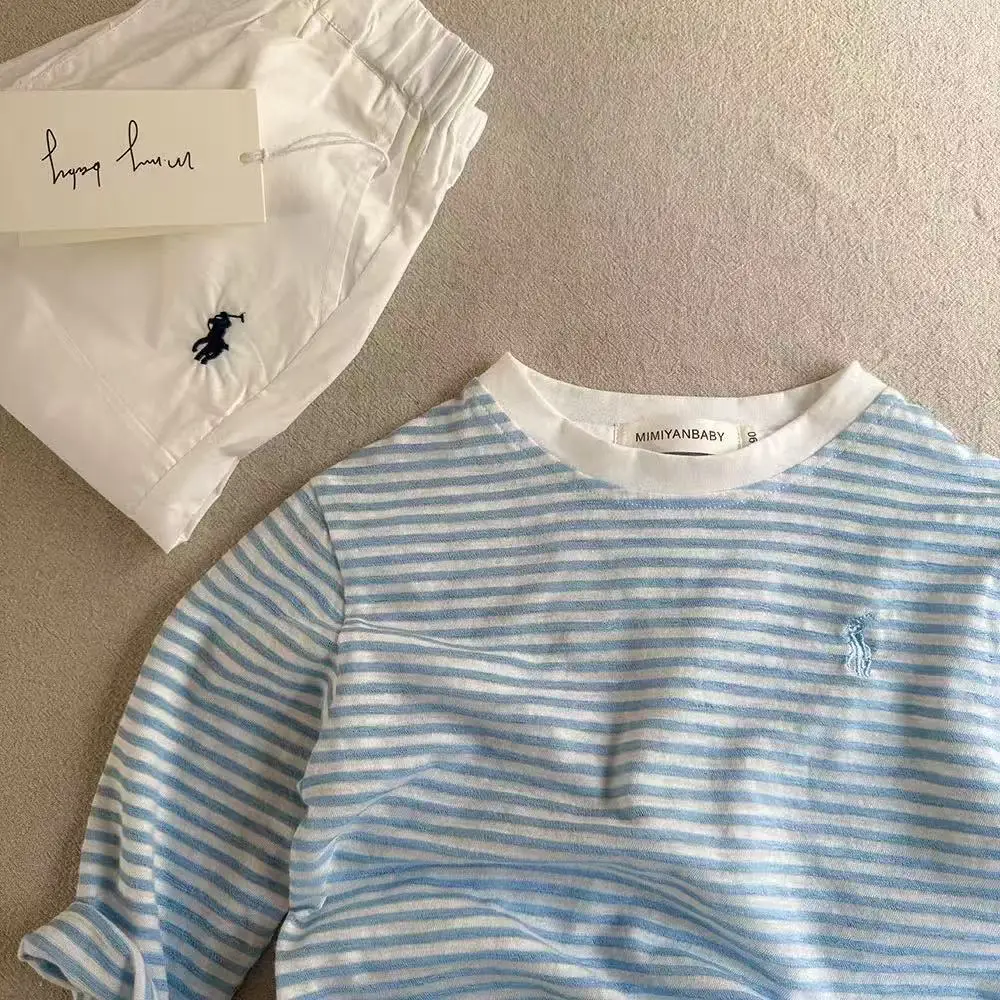 Children Striped Long Sleeve T-Shirt Cotton Baby Summer Wear — feature 8