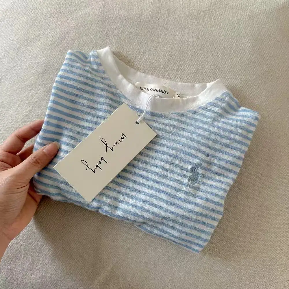 Children Striped Long Sleeve T-Shirt Cotton Baby Summer Wear — feature 9