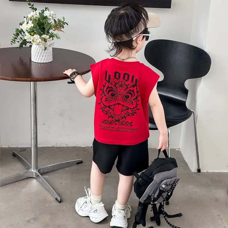 Boys Red T-Shirt Short Sleeve Summer 2025 - Image 2