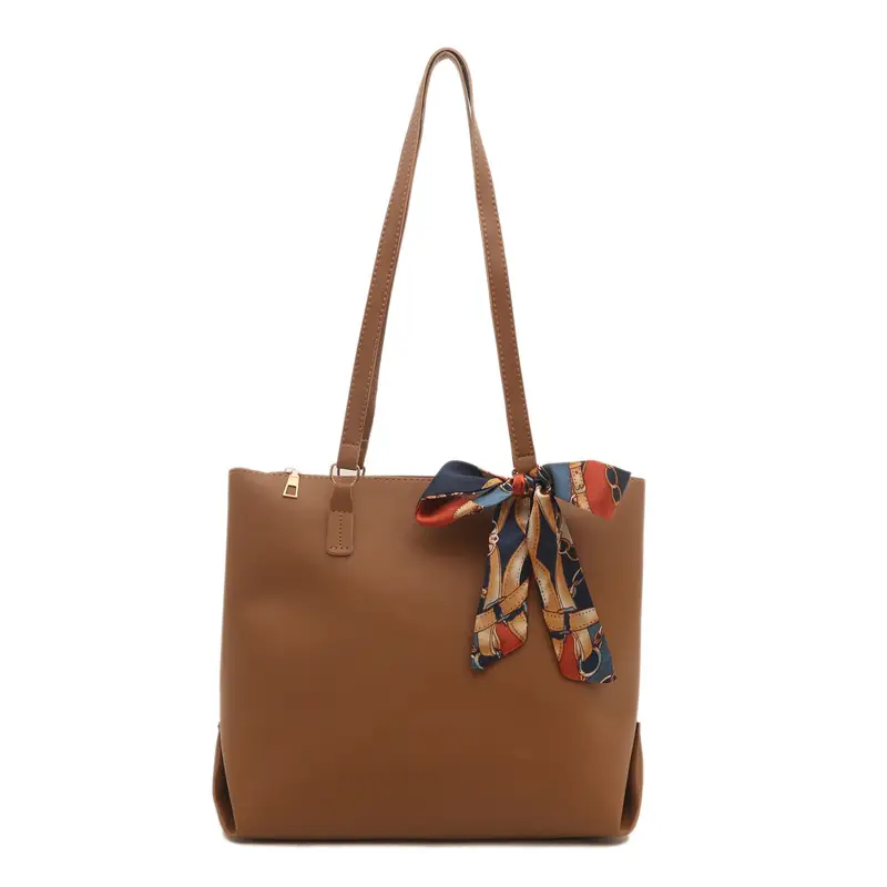 Beige Retro Shoulder Bag for Women Large Capacity