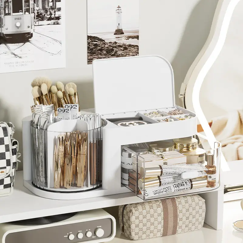 Wholesale Makeup Brush Storage with Rotatable Organizer - Image 5