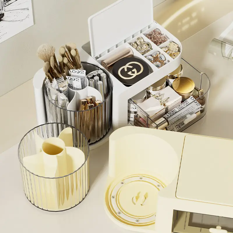 Wholesale Makeup Brush Storage with Rotatable Organizer - Image 6
