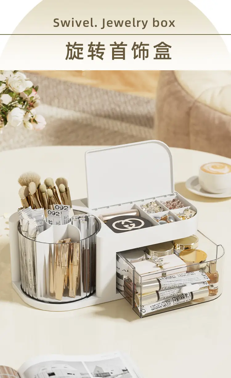 Wholesale Makeup Brush Storage with Rotatable Organizer — feature 1