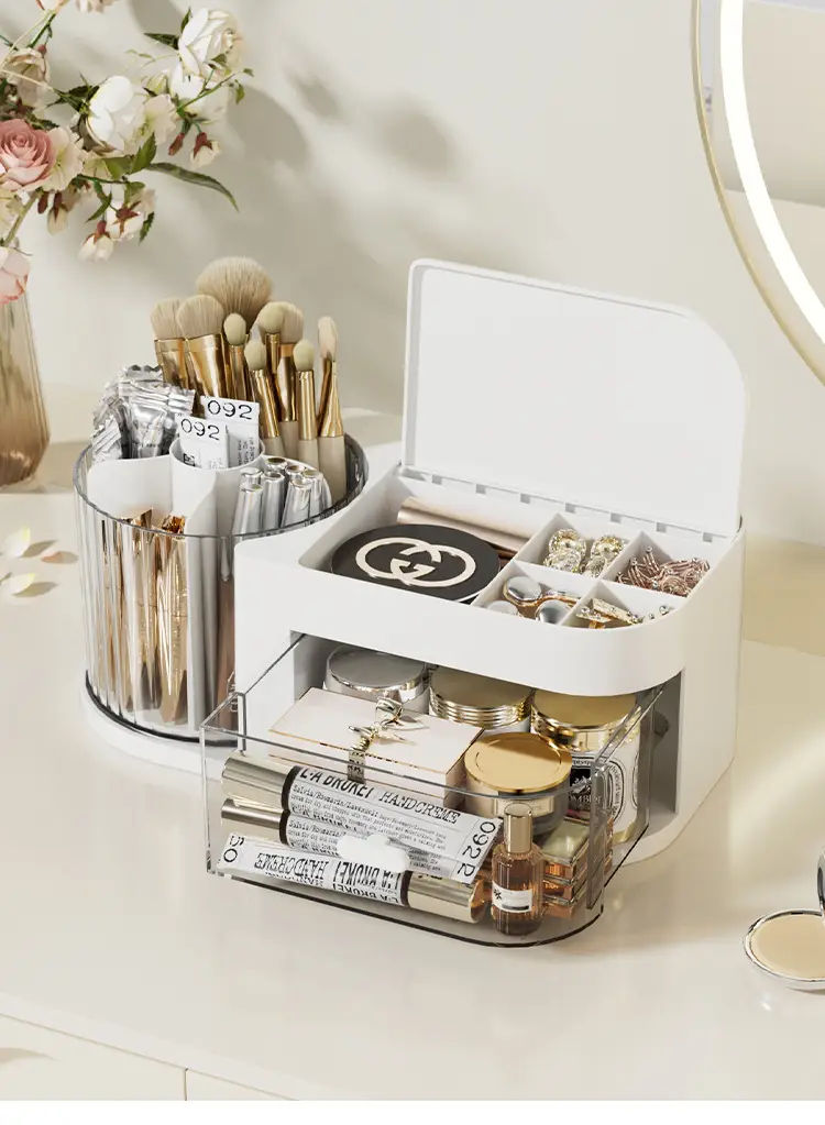 Wholesale Makeup Brush Storage with Rotatable Organizer — feature 13
