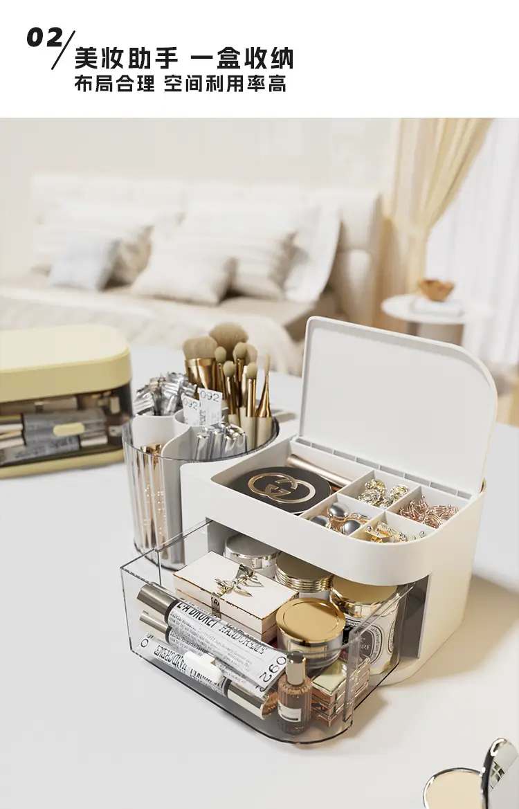 Wholesale Makeup Brush Storage with Rotatable Organizer — feature 4