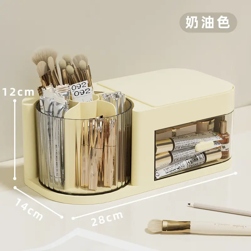 Wholesale Makeup Brush Storage with Rotatable Organizer - Image 2