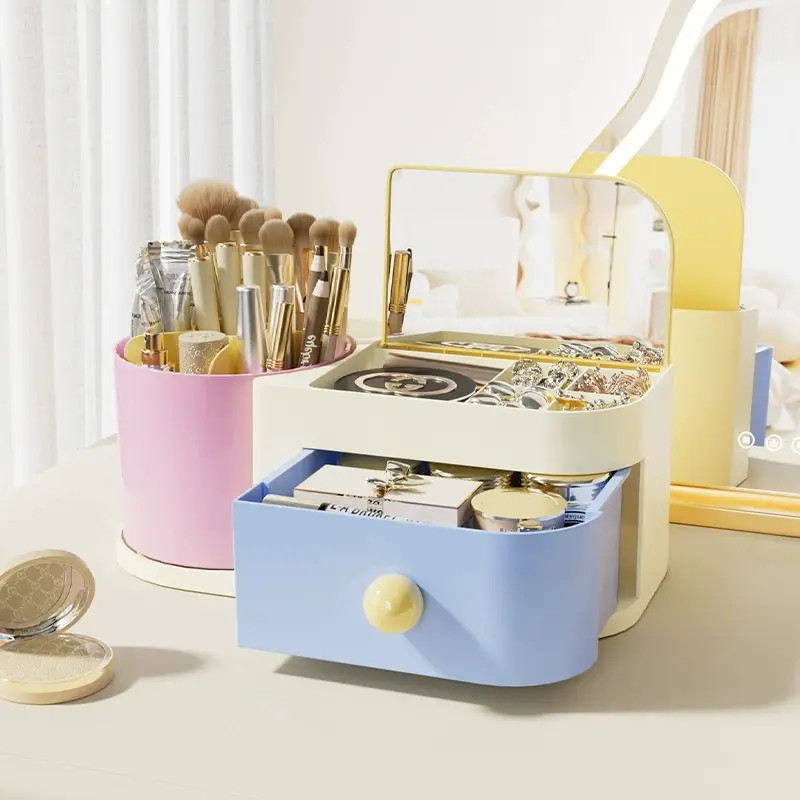 Wholesale Makeup Brush Storage with Rotatable Organizer - Image 3