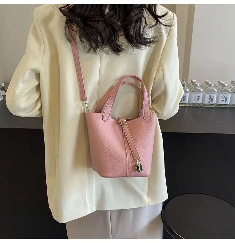 Women's Yellow Leather Shoulder Messenger Bag Set — feature 29