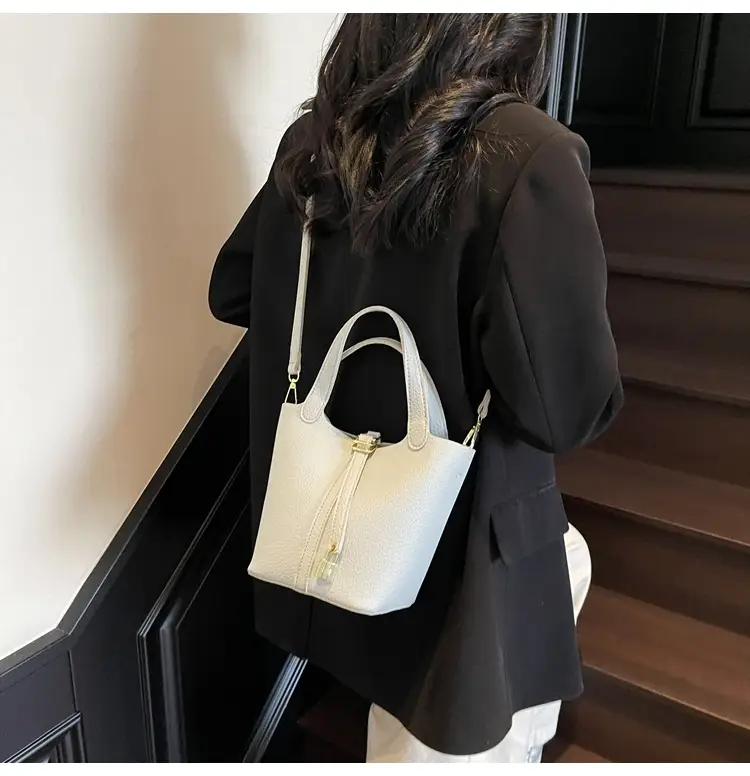 Women's Yellow Leather Shoulder Messenger Bag Set — feature 43