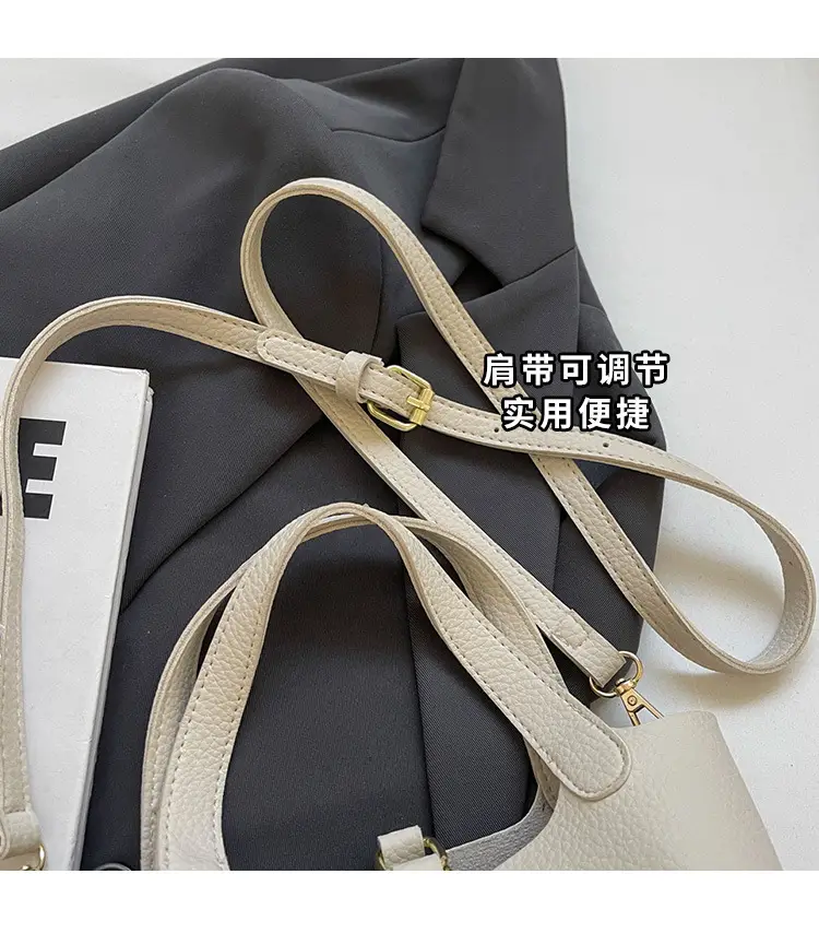 Women's Yellow Leather Shoulder Messenger Bag Set — feature 6