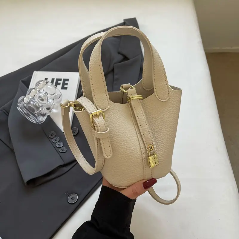Women's Yellow Leather Shoulder Messenger Bag Set - Image 10