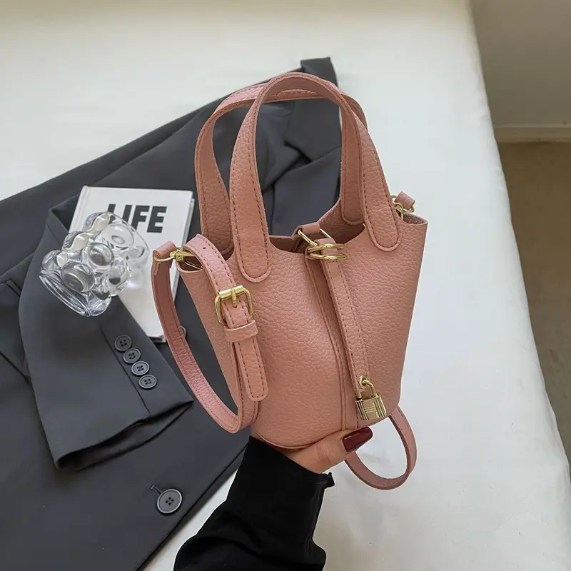Women's Yellow Leather Shoulder Messenger Bag Set - Image 13
