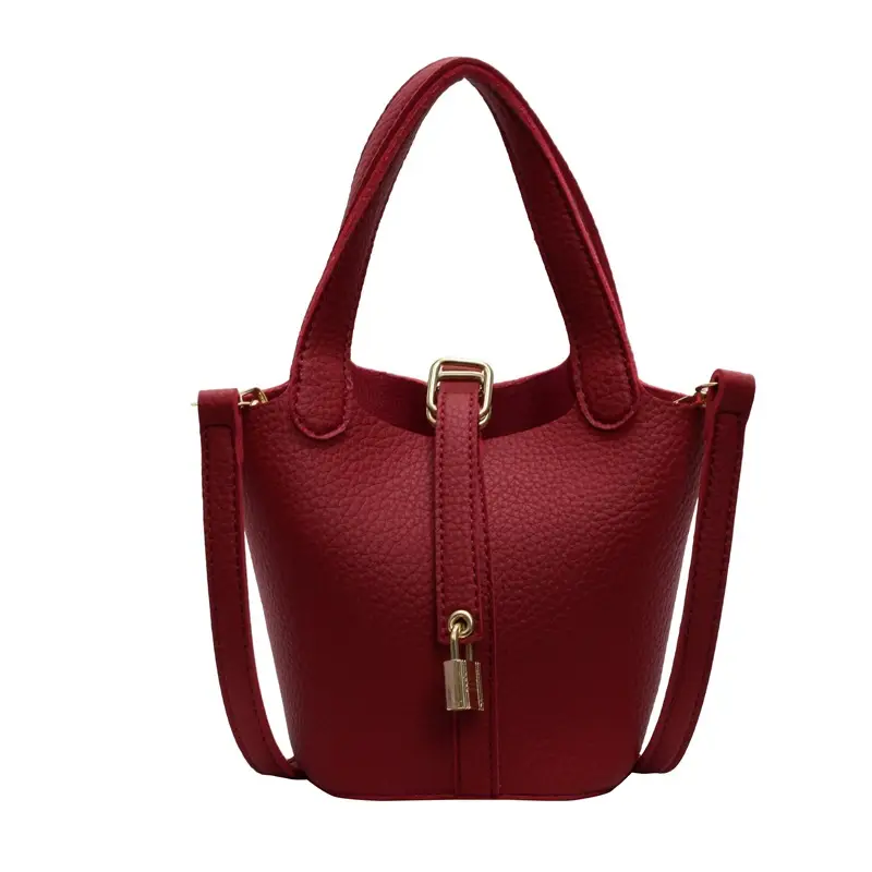 Women's Yellow Leather Shoulder Messenger Bag Set - Image 14