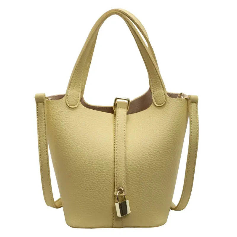 Women's Yellow Leather Shoulder Messenger Bag Set - Image 7