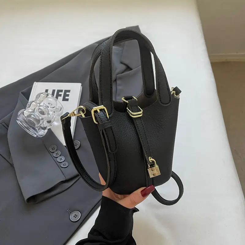Women's Yellow Leather Shoulder Messenger Bag Set - Image 9