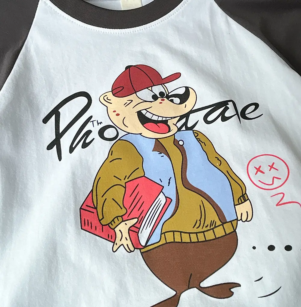 2025 Boys Raglan T-Shirt White Cartoon Print — feature 5
