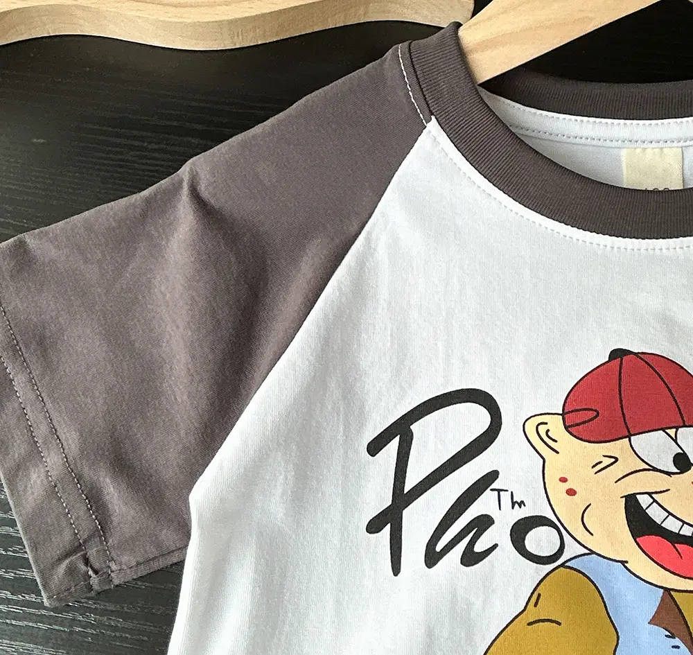 2025 Boys Raglan T-Shirt White Cartoon Print — feature 9