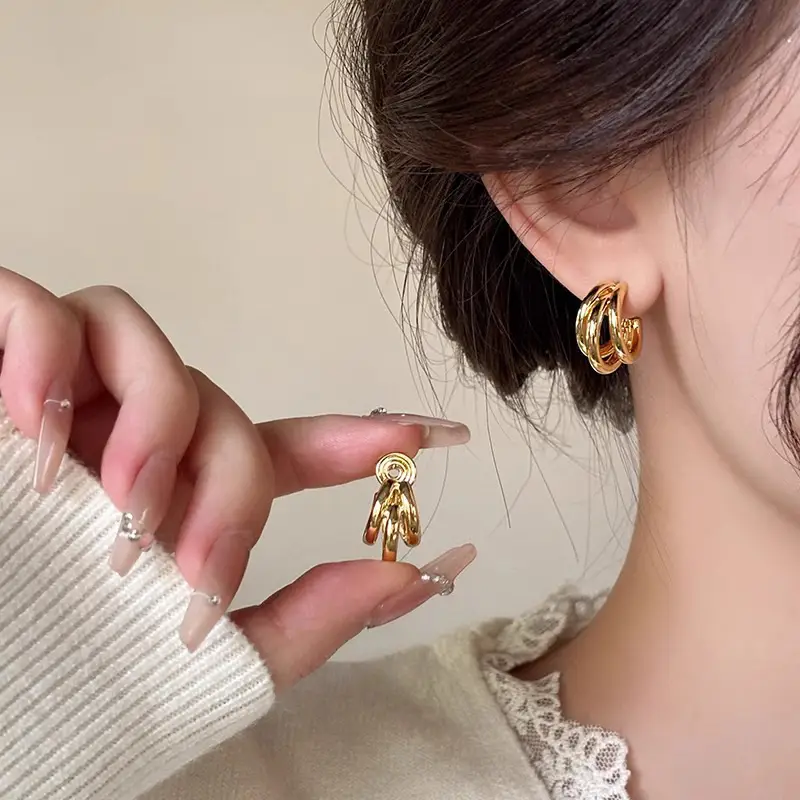 S925 Gold Needle Earrings for Women — feature 1