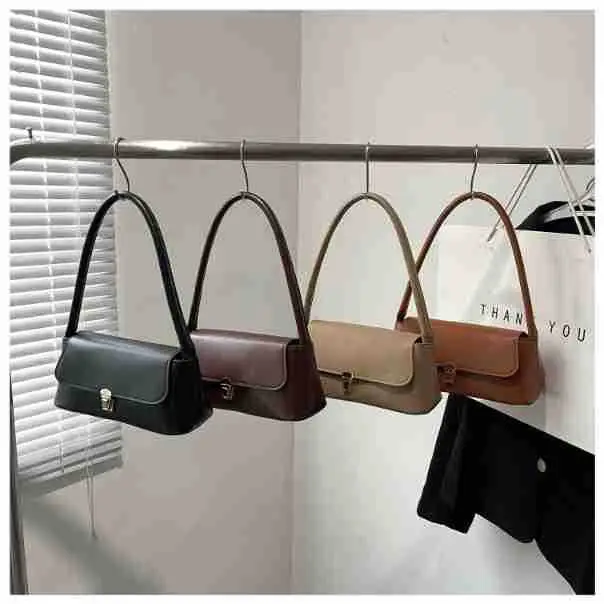 Women's Spring Baguette Shoulder Bag Beige Leather — feature 18