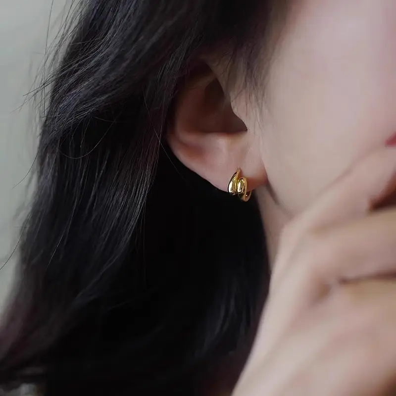 Golden Square Ear Buckle Women's Earrings 2025 - Image 5