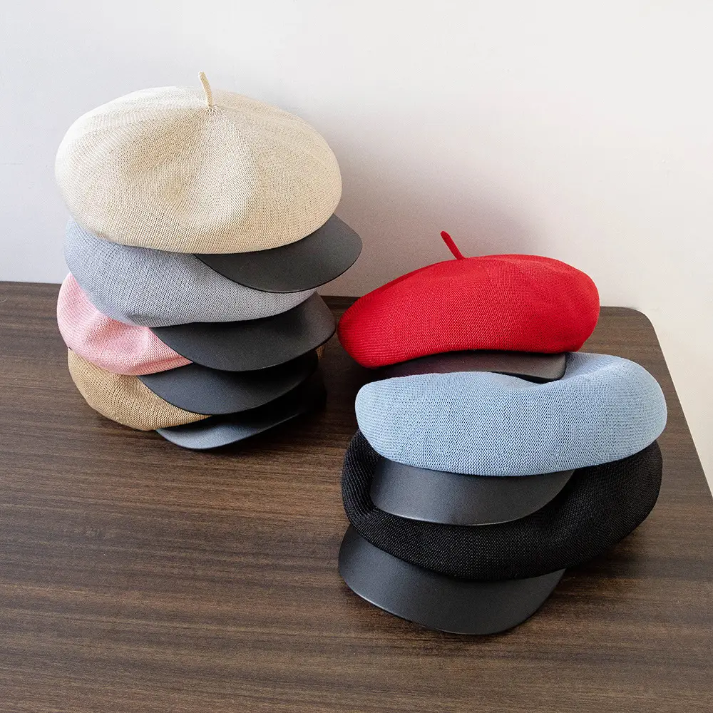Pink Women's Beanie Cap with Sunshade Hat — feature 3