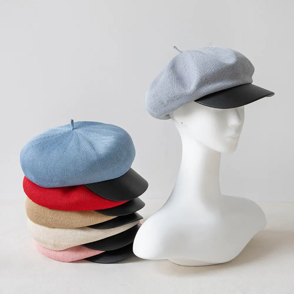 Pink Women's Beanie Cap with Sunshade Hat — feature 4