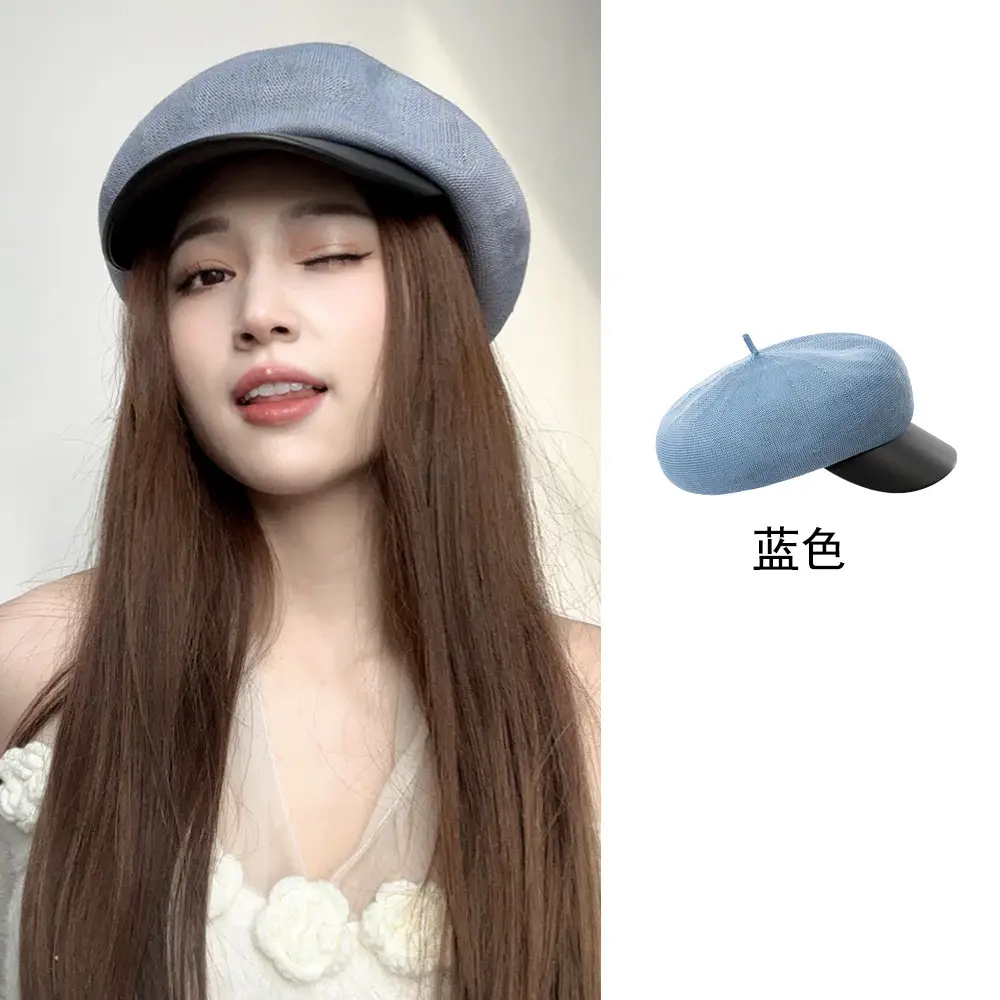Pink Women's Beanie Cap with Sunshade Hat - Image 7