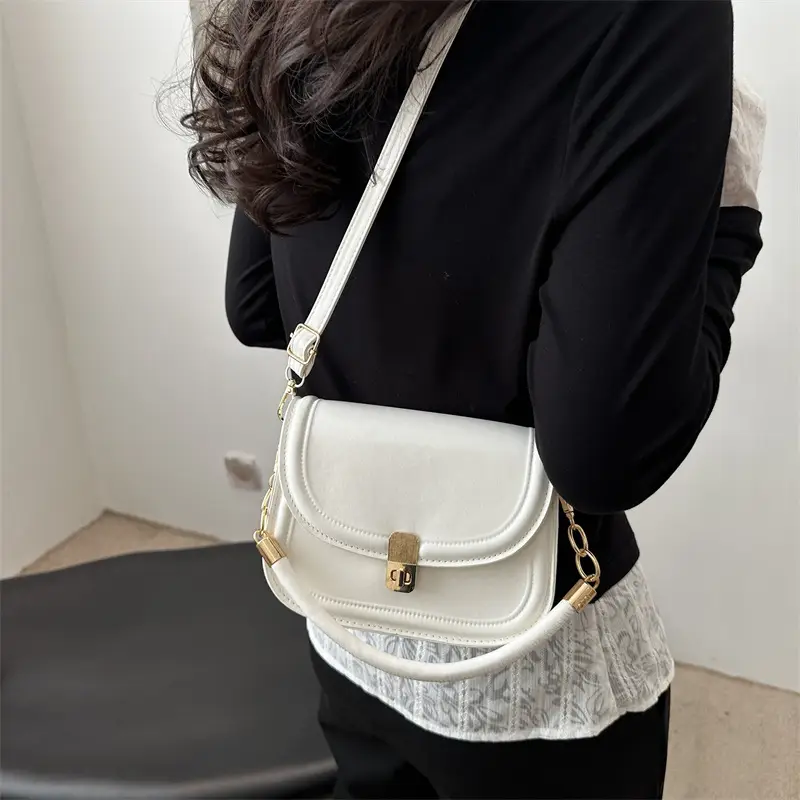 Vintage Brown Lock Shoulder Bag for Women 2025 - Image 8