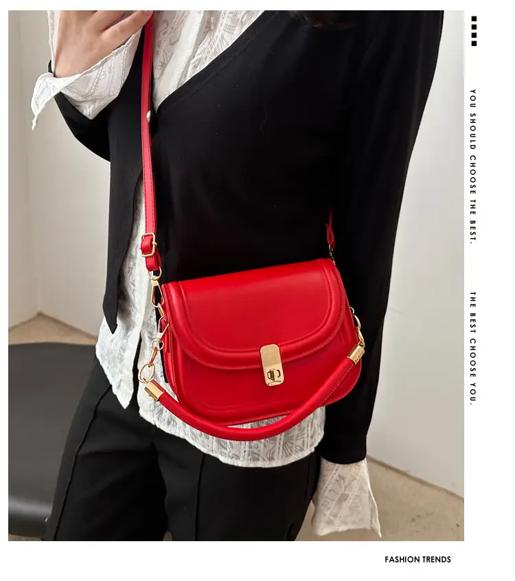 Vintage Brown Lock Shoulder Bag for Women 2025 — feature 2