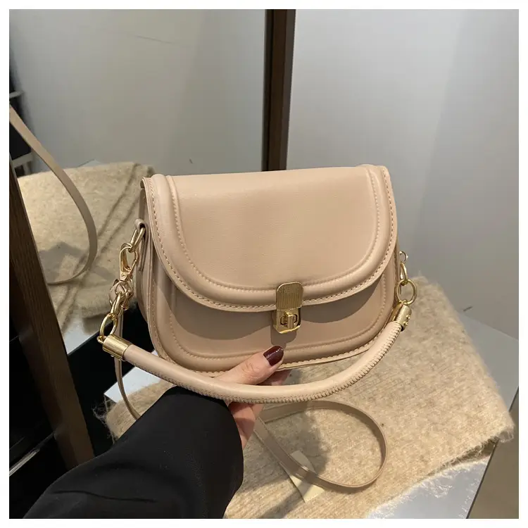 Vintage Brown Lock Shoulder Bag for Women 2025 - Image 4