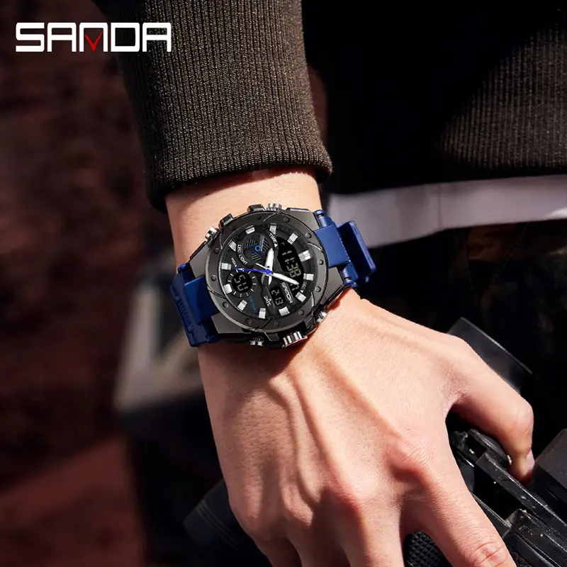 Sanda Men's Multifunctional Gold Black Watch - Image 27