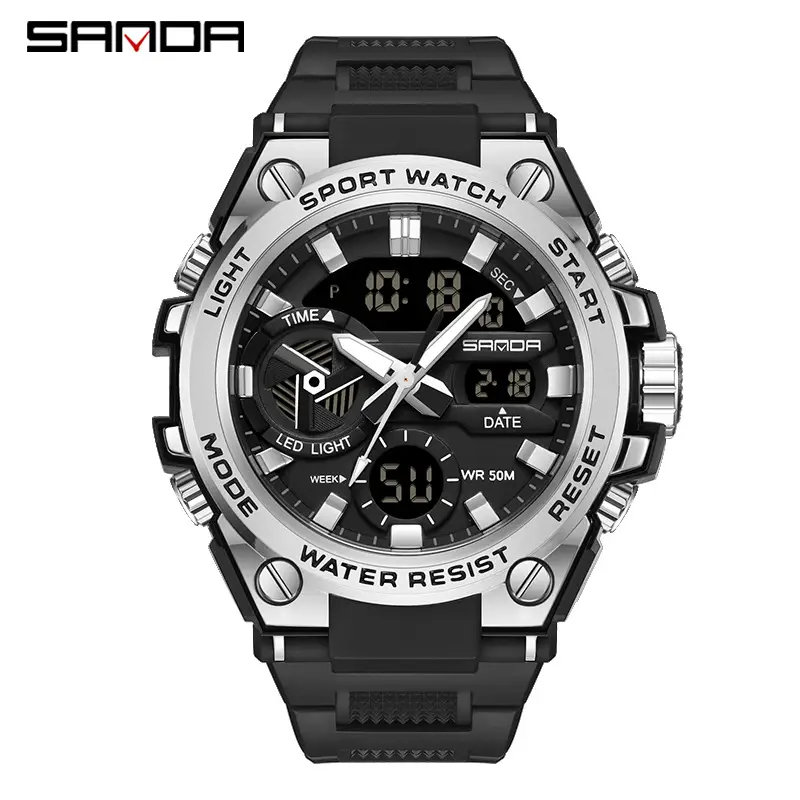 Sanda Men's Multifunctional Gold Black Watch - Image 12
