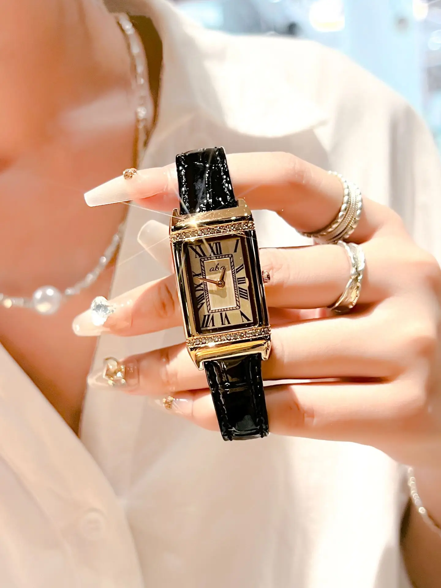 Women's Waterproof Luxury Watch with Red Strap & Diamond Set — feature 6