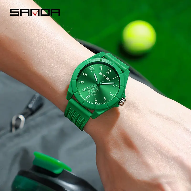 Sanda Green Quartz Watch Silent Waterproof - Image 15