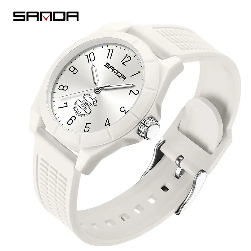 Sanda Green Quartz Watch Silent Waterproof - Image 4