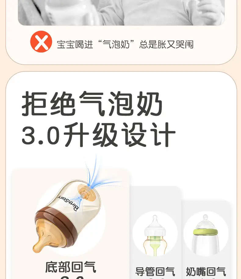 Ppsu Bottle for Newborn Babies 0 to 3-6 Months and Above, Anti-Flatulence, Anti-Choking, Imitation Breast Milk, Anti-Leakage — feature 6