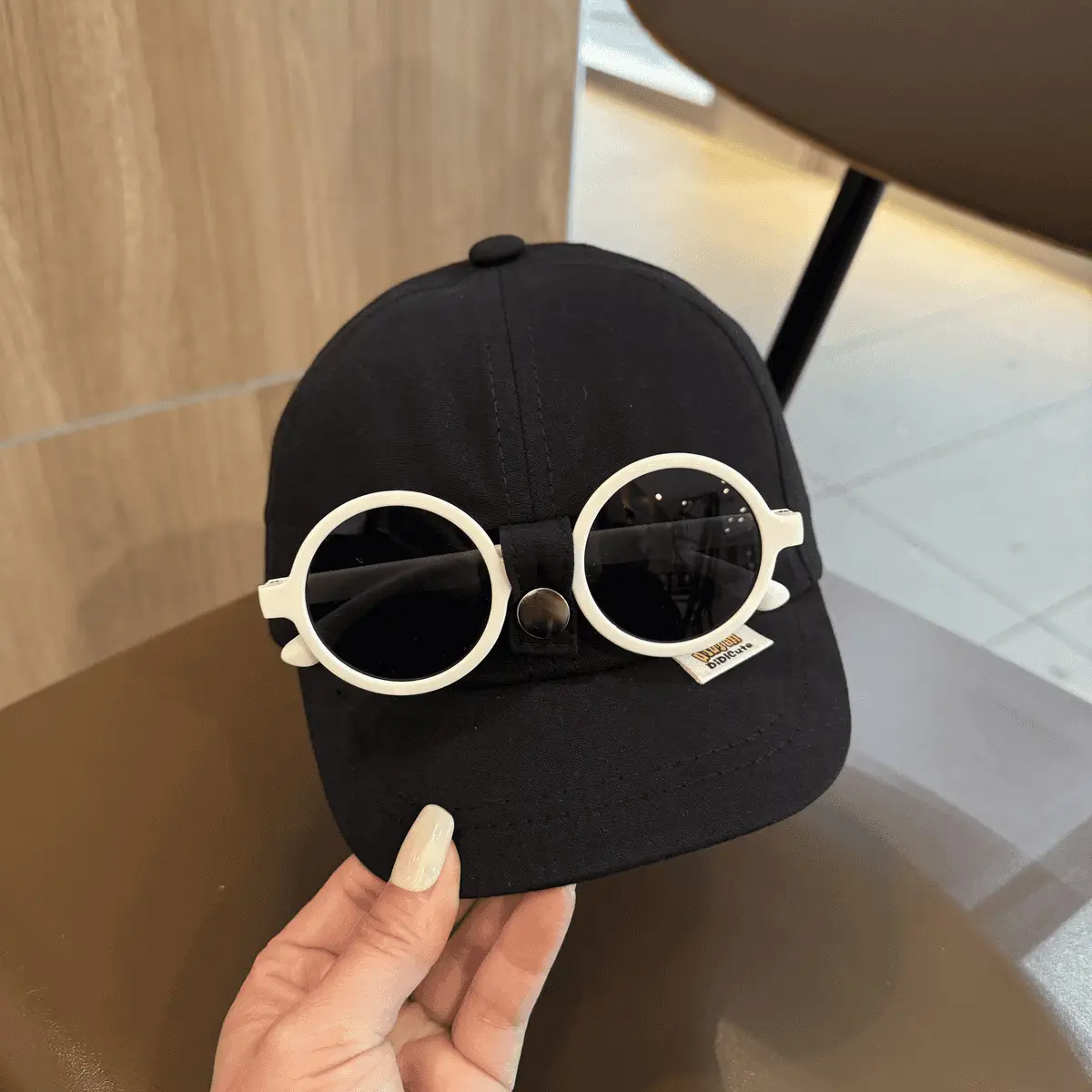 Trendy Kids Sunglasses Cap Red Black - Image 3