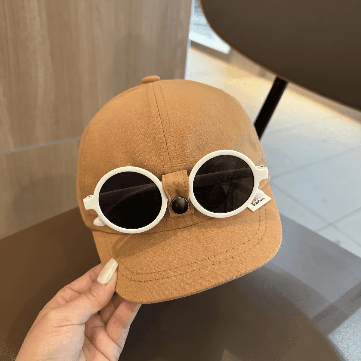Trendy Kids Sunglasses Cap Red Black - Image 5