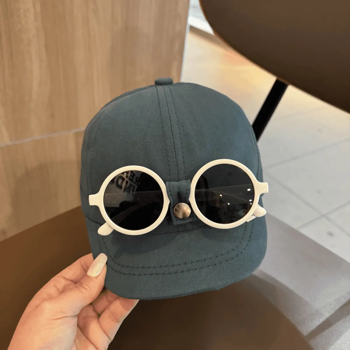 Trendy Kids Sunglasses Cap Red Black - Image 6