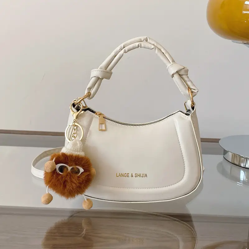 French Style White Shoulder Crossbody Bag for Women - Image 5
