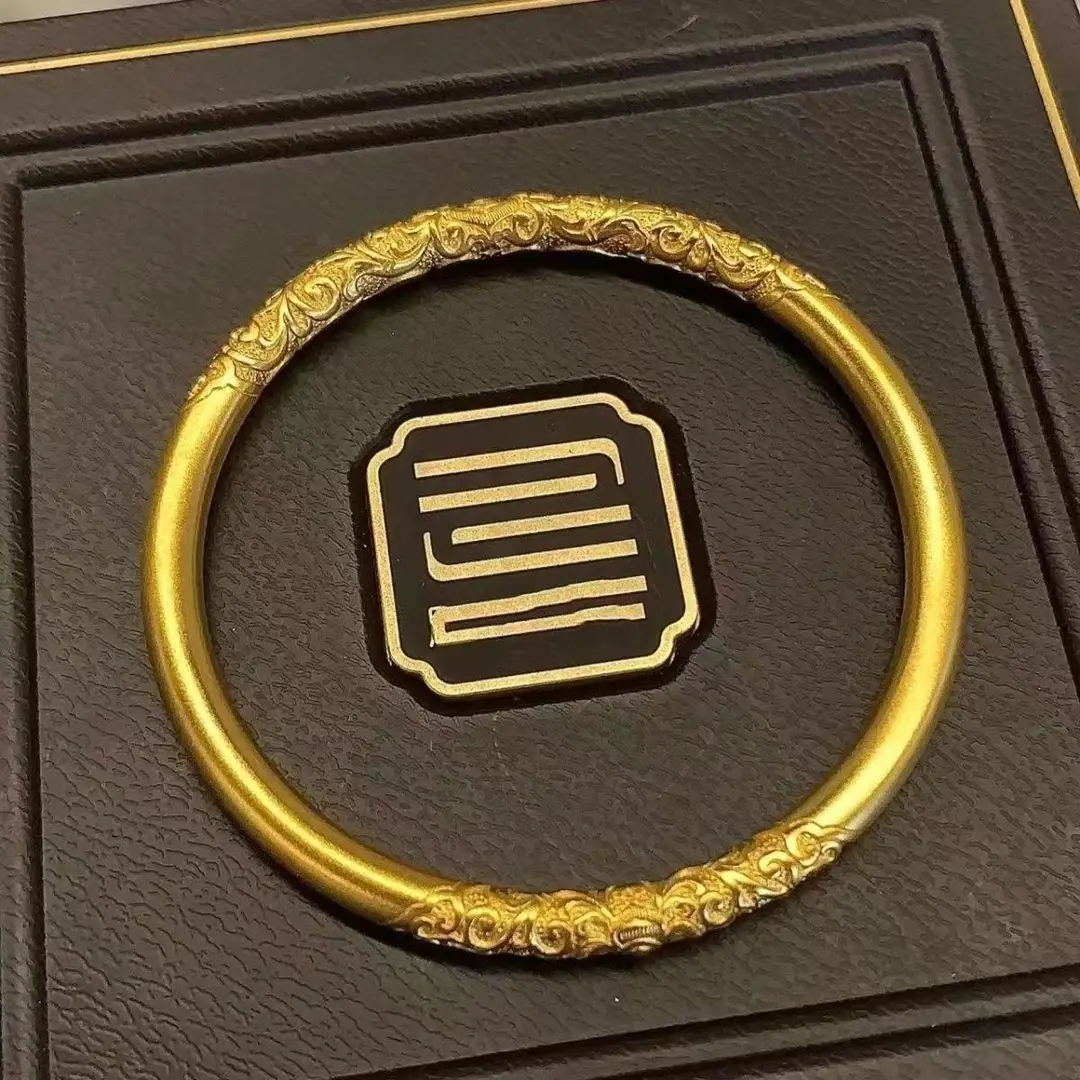 Vietnam sand gold 5mm ancient law inheritance bracelet ladies frosted plain ring solid alloy gold plated bracelet supply wholesale — feature 18