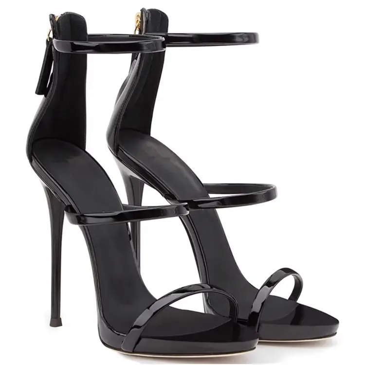 2026 New Summer Sexy Runway High-Heeled Black Platform Nude Sandals with Thin Straps and Thin Heels for Women — feature 4
