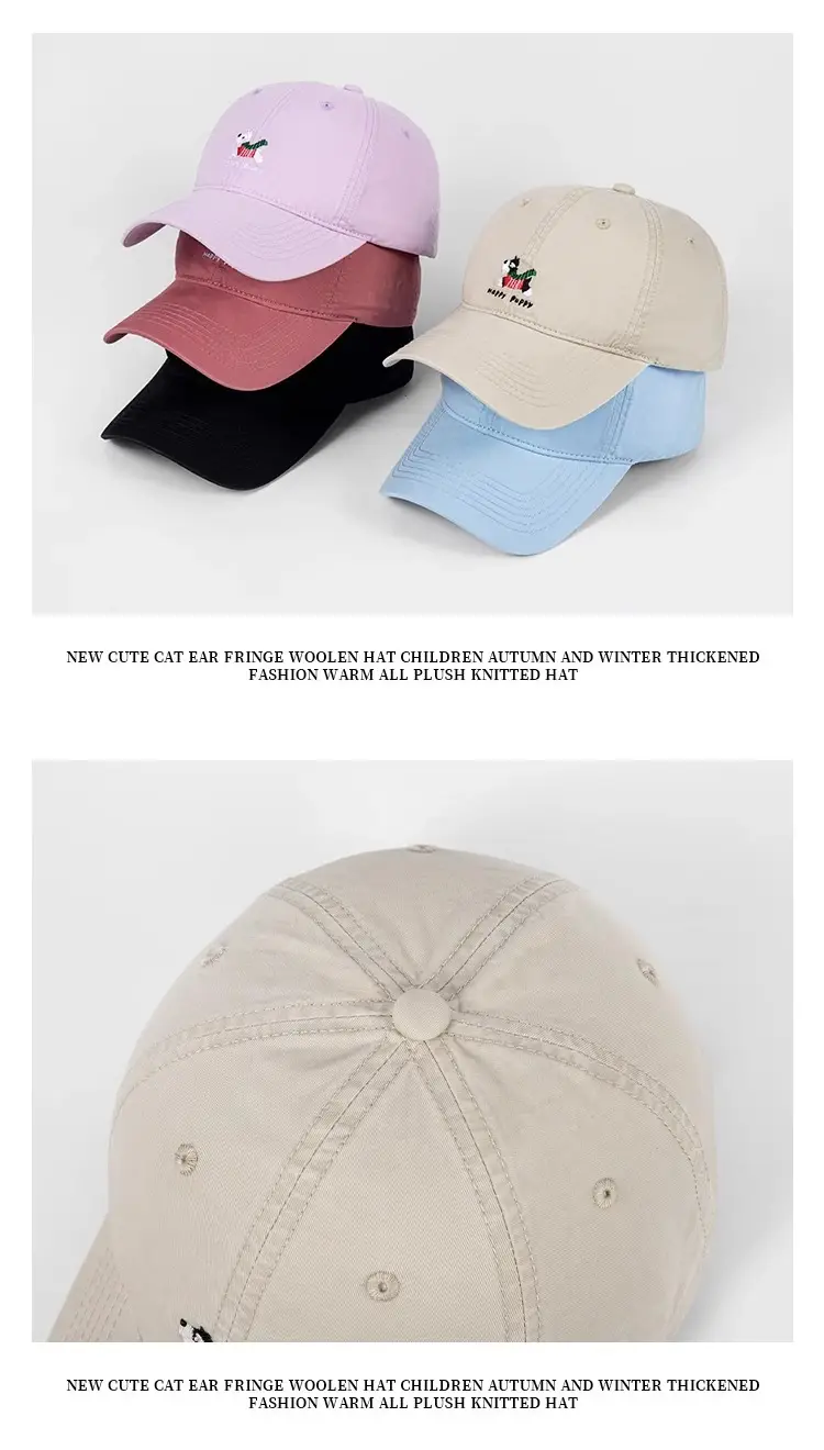 Women's Pink Embroidered Baseball Cap with Duck Tongue Design — feature 6