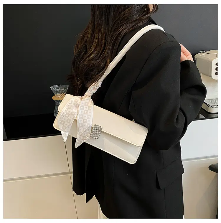 Pink Silk Textured Shoulder Bag with Silk Scarf — feature 20