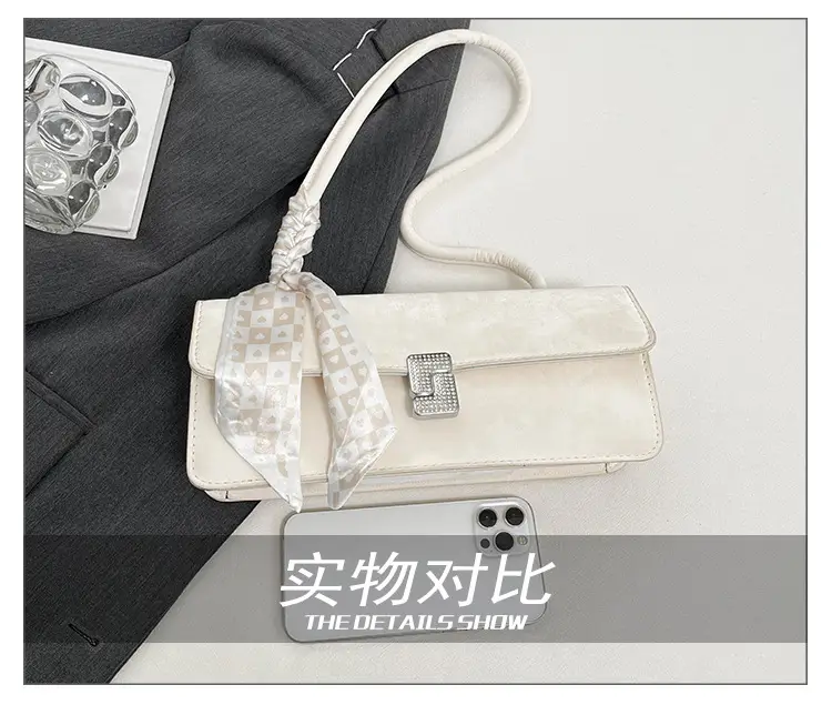 Pink Silk Textured Shoulder Bag with Silk Scarf — feature 8