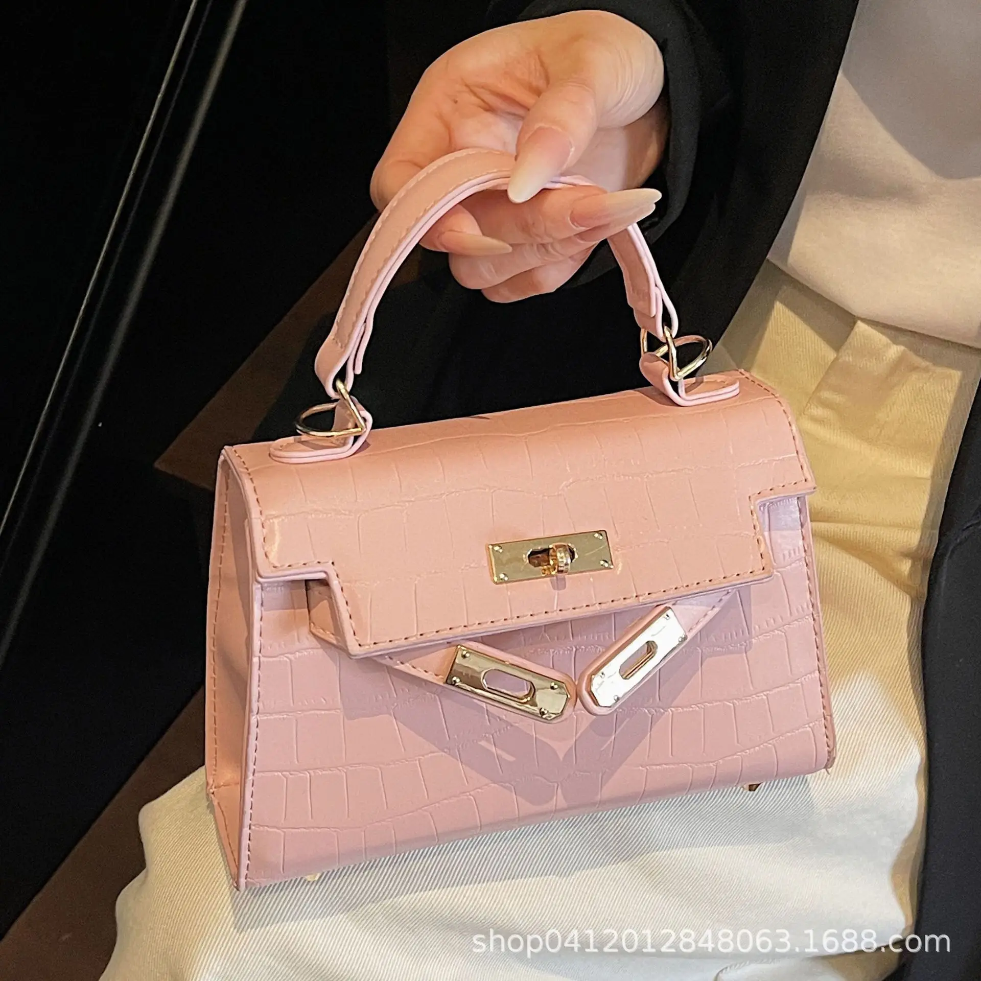 Pink Leather Shoulder Crossbody Bag for Women 2025 - Image 5